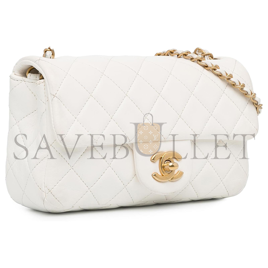 Ch*el master gold ball flap bag large mini white (20*13*7cm)